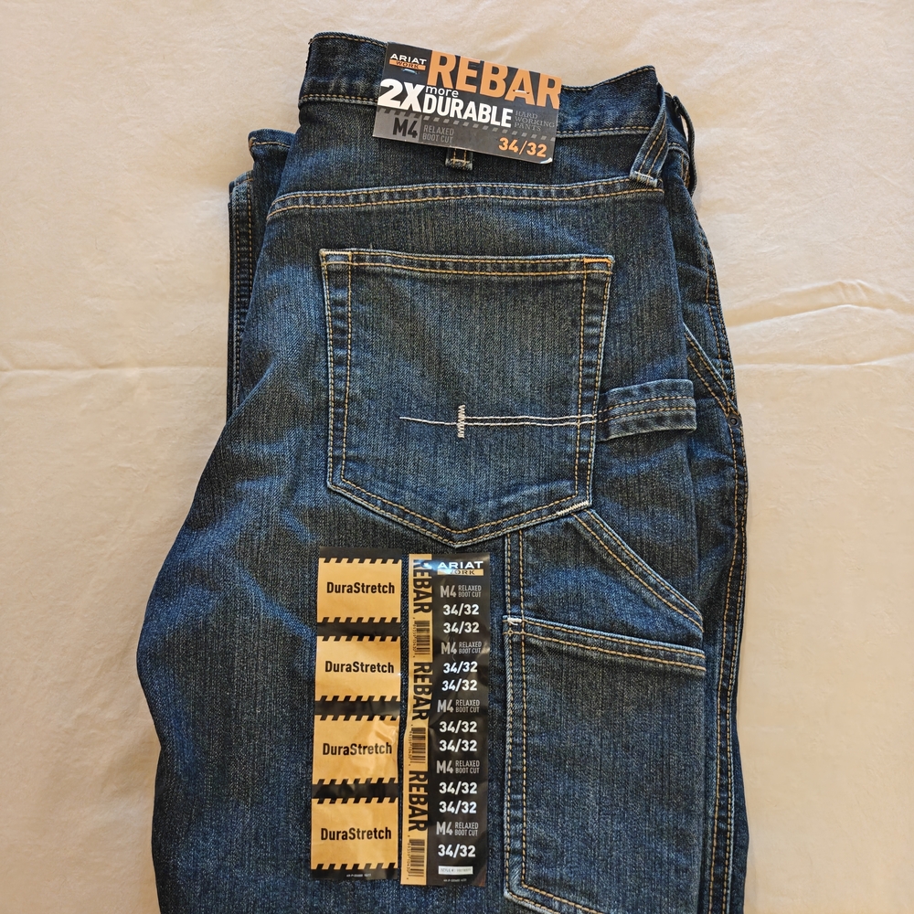 Ariat Men's Rebar Dark Blue Jeans